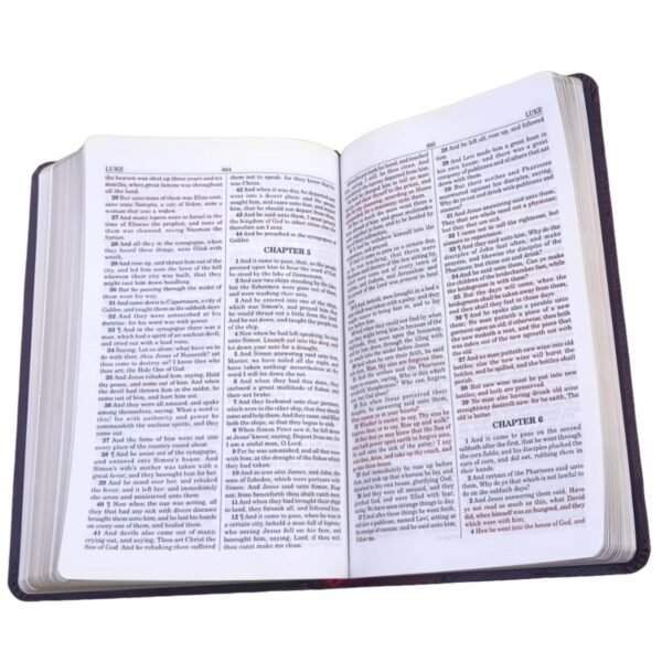 King James Version Red Letter Edition Black Leather Bible Golden Edge - Image 6